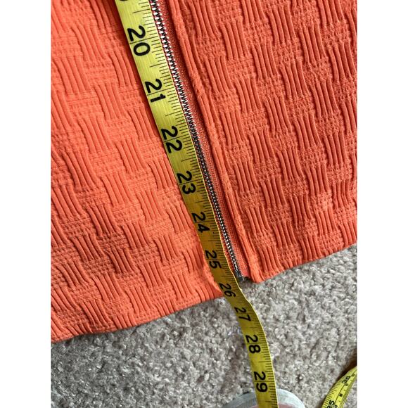 Orange Long Sleeve Rafaella Zip Front Shirt 12 - Picture 4 of 6